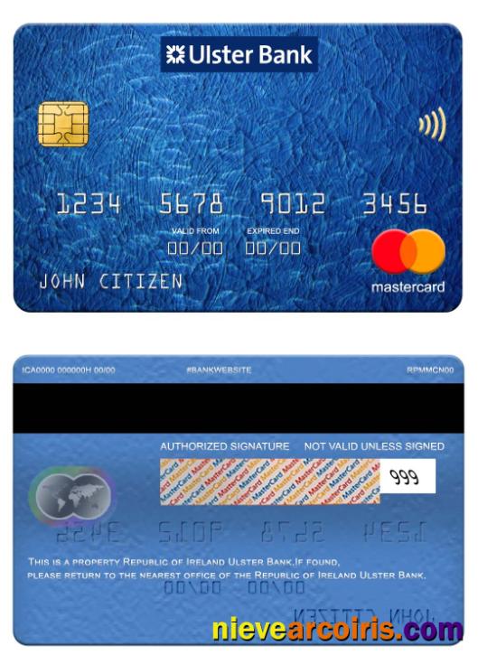 Republic of Ireland Ulster Bank mastercard